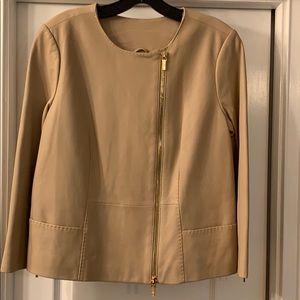 Tory Burch. Beautiful light tan, leather jacket.